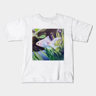 White Goldfish #2 - fish painting Kids T-Shirt